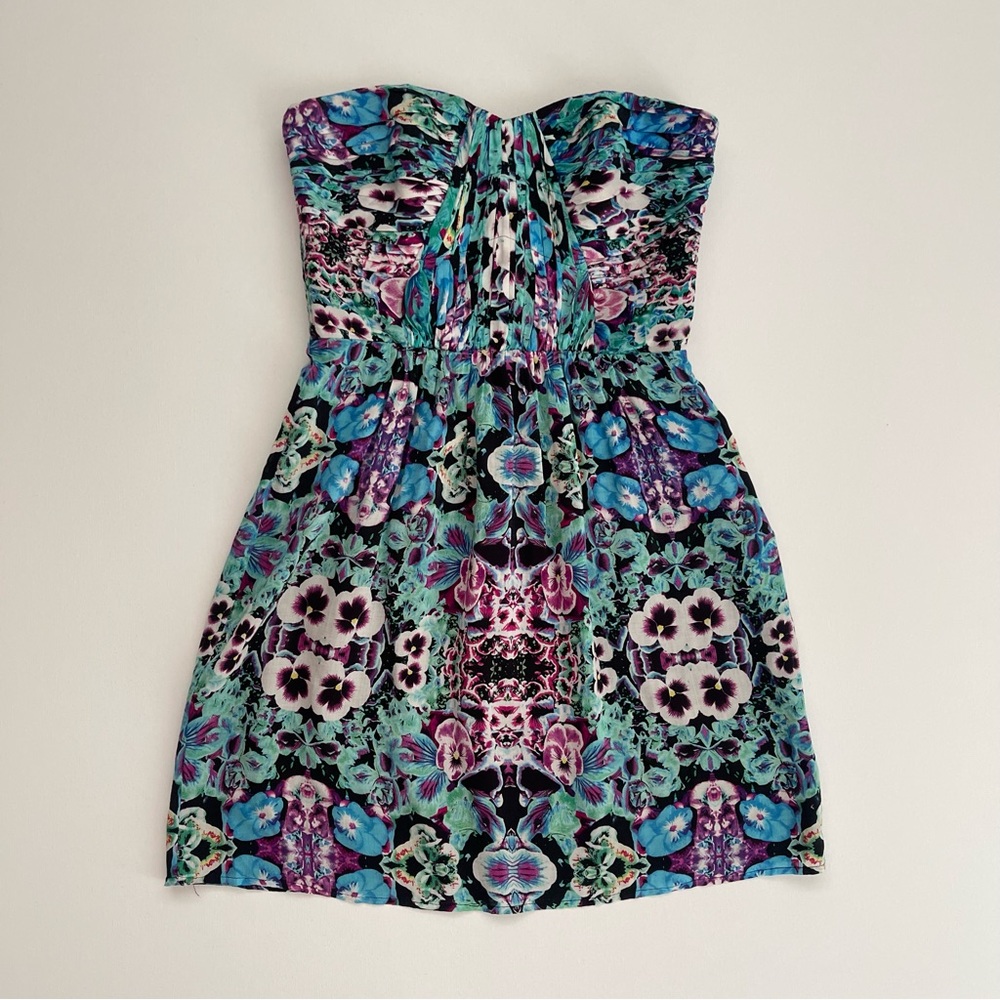Anthropologie Twelfth Street by Cynthia Vincent Boho Strapless Corset Mini Dress